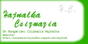 hajnalka csizmazia business card